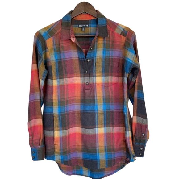 Toad & Co Plaid Flannel Pullover Shirt - XS - Picture 1 of 4